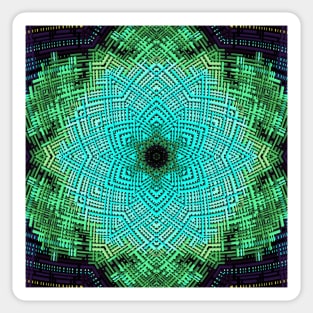 Weave Mandala Blue and Green Sticker